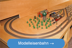 Modelleisenbahn - Blick auf das Bahnbetriebswerk